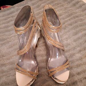 Anne Michelle Silver Gladiator Heels, True Love 935, Womens 9